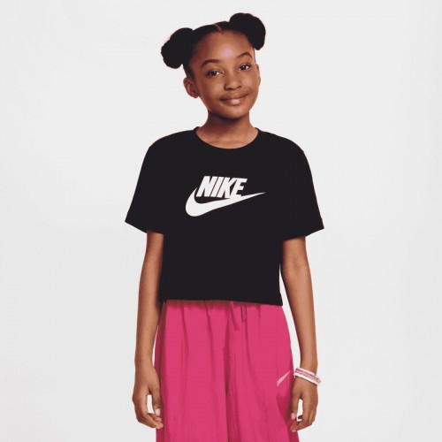 Детска тениска Nike G NSW TEE CROP FUTURA HBR