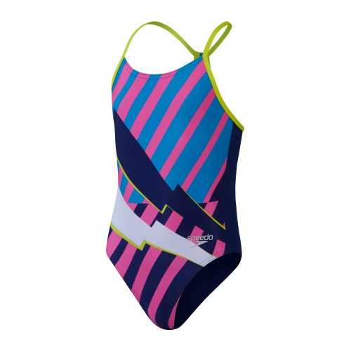 Детски цял бански Speedo GIRLS PLACEMENT LANE LINE BACK
