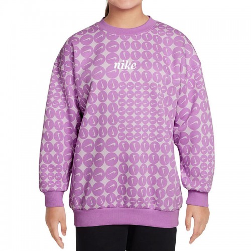 Юношеска блуза Nike G NSW CLUB FLC OVRSZD CRW AOP